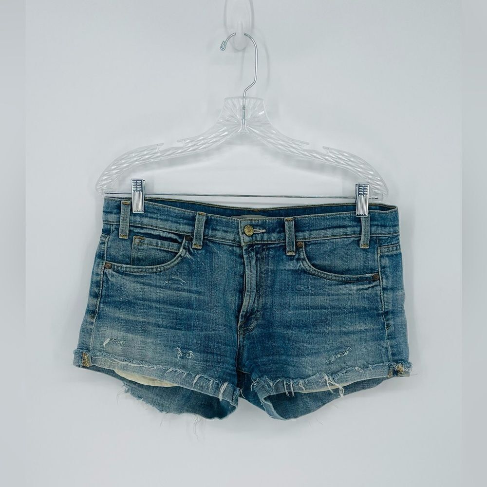 VINCE 100% Cotton Distressed Medium Wash Shorts Size 28